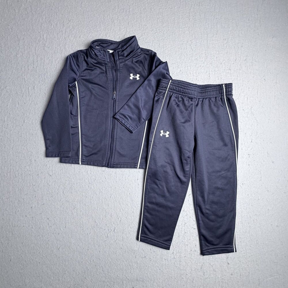 UnderArmour Infant 24M Blue Warmup Set Jogger Pant Long Sleeve Zip Athletic Baby